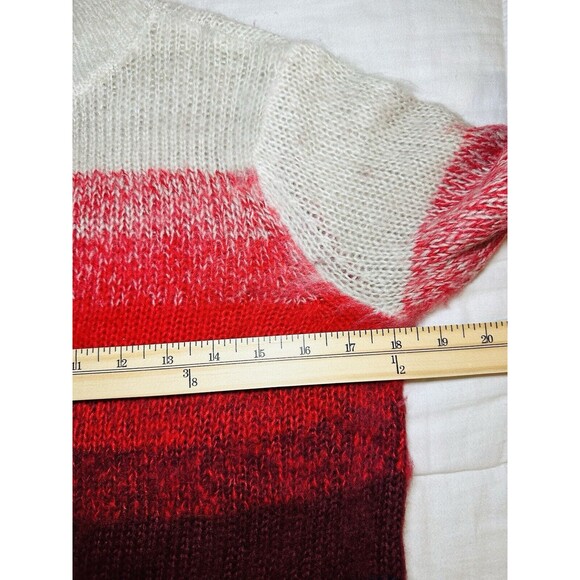 AMERICAN EAGLE Fuzzy Red Ombre Stripe Mock Neck Sweater Women's XS NWT - Picture 11 of 11